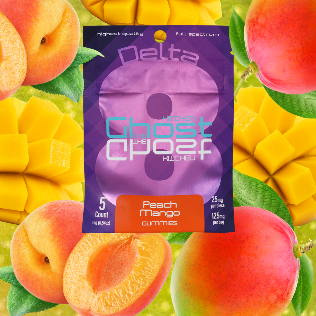 25mg Delta 8 Gummies(5 pack) PEACH MANGO